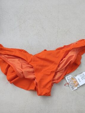 Nicolita Orange Ruffled Bikini Bottom